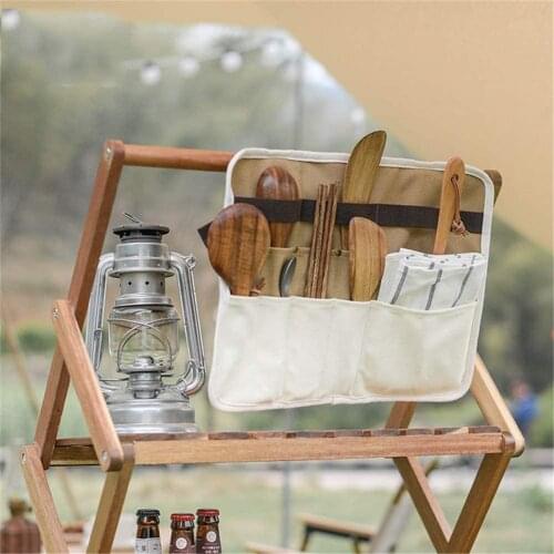 Picnic Tableware Storage Bag Portable Chopsticks Fork Spoon Cutlery Organizer Camping Picnic Storage Bags Cutlery Roll Bag