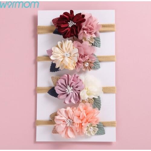 Warmom Cute Baby Headband for Girl Nylon Head Bands Kids Turban Newborn Headbands Hairbands for Kids Baby Hair Accessories