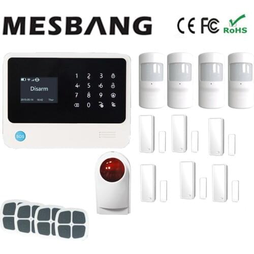 Wifi alarm system GSM alarma security system RFID keyboard app with English, French,Russian,Spanish,Dutch