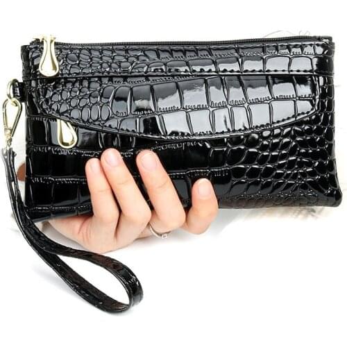 New Fashion women wallet PU leather clutch money bag female zipper wristlet handbag coin purses passport card holder phone pouch