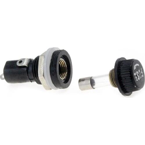 10Pcs 5*20mm glass Automobile Fuses Pipe Seat Panel Mounting Fuse Holder 12mm 5x20mm insurance tube socket for Panel Mount