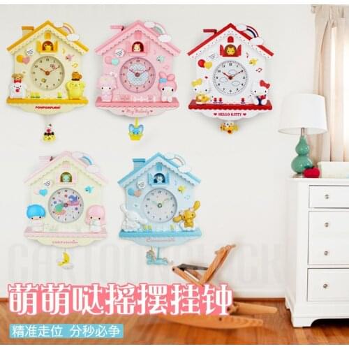 12 Inches Cartoon Large Wall Clocks Nixie Swing Silent Big Clock Kids Bedroom Hanging Clock Children Room Decoration Accessories