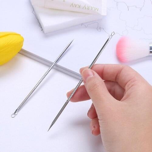 5pcs Random Color Steel Acne Needle Face Care Blackhead Comedone Acne Removable Blemish Pimple Extractor Remover