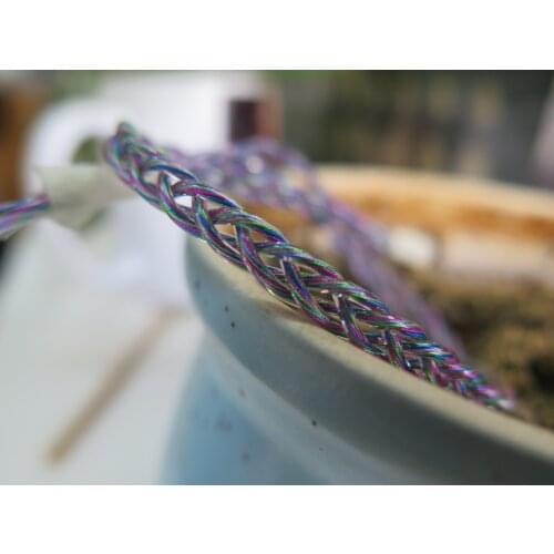 F50 8-Strand Braided Multi-Colored 6N OCC Silver-Plated Copper Upgrade Finished Earphone Cable