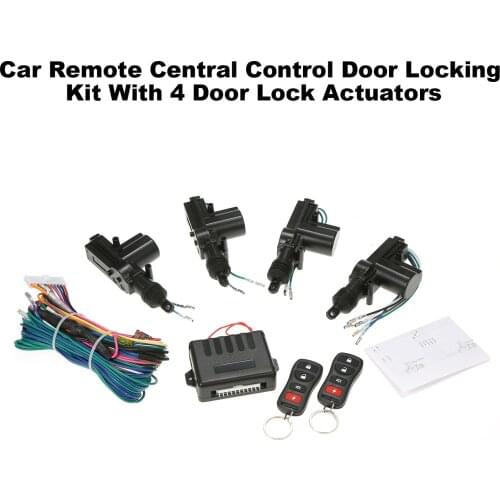 Car Door Lock Keyless Entry System Remote Central Control Door Locking Kit Universal With 4 Door Lock Actuators