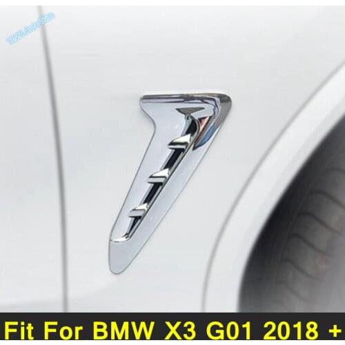 Lapetus Car Styling Side Air Conditioning AC Flow Vent for Fender Hole Frame Cover Trim Fit For BMW X3 G01 2018 - 2021 ABS