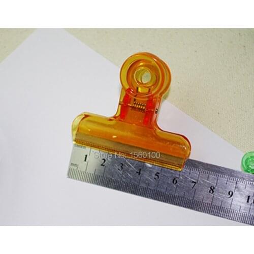 Free shipping (12pcs/pack)63mm Plastic paper Multicolor spring clip office stationery Paper clip school/Office supply