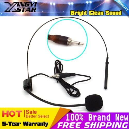 Free Shipping !! Screw Thread 3.5mm Plug Headworn Mic Headset Microphone Earhook Headband Mike For Wireless BodyPack Transmitter