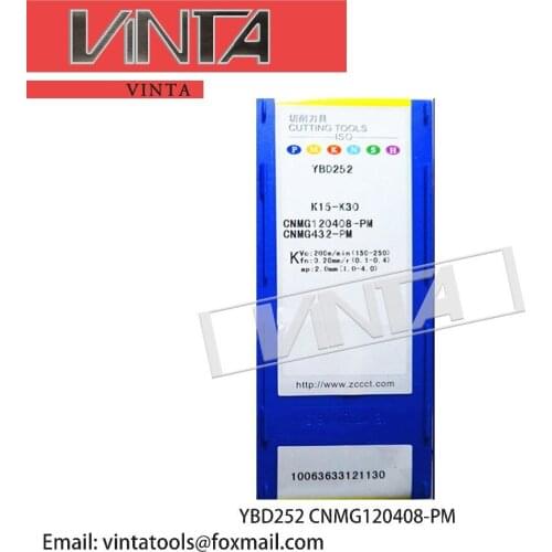 Free shipping high quality YBC152 YBC252 YBD252 YBD152 YBC151 YBC251 YBD102 YBC351 CNMG 120408 -PM cnc carbide turning inserts