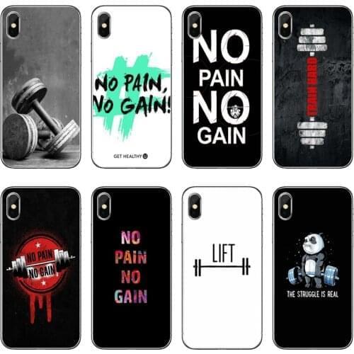 No Pain No Gain Gym Fitness Accessories Phone Case For Huawei P40 P30 P20 Pro P10 P9 Lite Y5 Y6 Y7 Y9 P Smart Plus 2018 2019