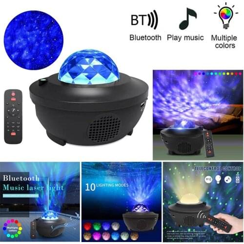 Colorful Starry Sky Galaxy Projector Blueteeth USB Voice Control Music Player LED Night Light USB Charging Projection Lamp Gift
