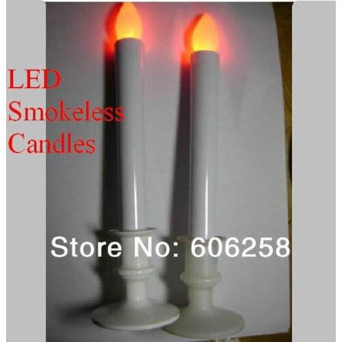 Long candles / LED Smokeless wedding candles / KTV church candle with Base 12PCS