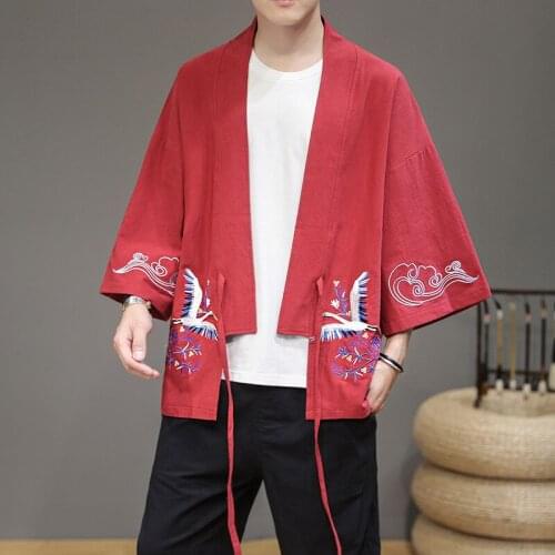 Dreastern Kimono men CHINESE streetwear yukata male shirt haori mens kimono shirt japanese kimono traditional clothing