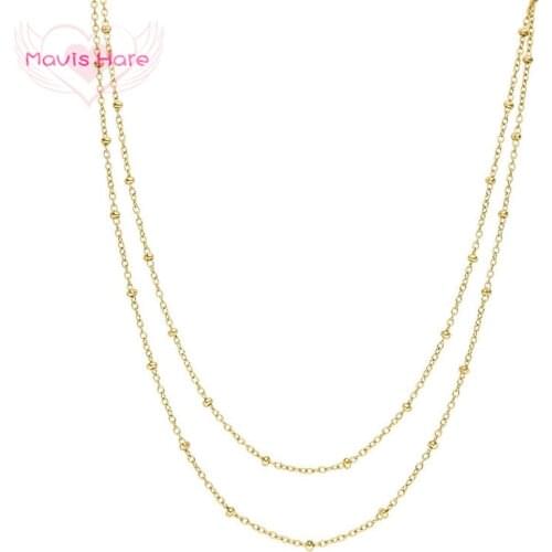 Mavis Hare Ball Bead Choker Stainless steel Spotted Double Layer Necklace simple style elegant Necklace for Valentines Day
