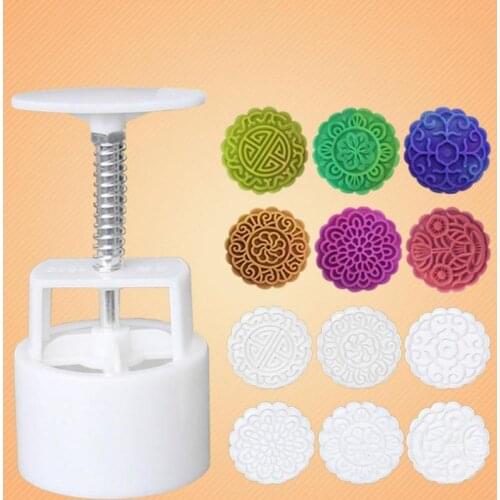 6 Style Flower Mooncake Mold 100g DIY Hand Pressure Fondant Moon Cake Mould Cookie Cutter Pastry Decorating Baking Tool Dropship