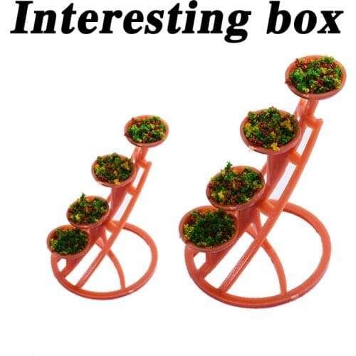 Huanyi DIY handgemachte Sand Tisch Modell Hintergrund weiß orange runden Topf Blumenständer Outdoor Blumenständer