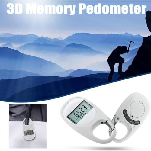 Carabiner Pedometer Walking 3d Memory Pedometer Daily Target Monitor Pedometer Sport Waterproof Carabiner Pedometers #5