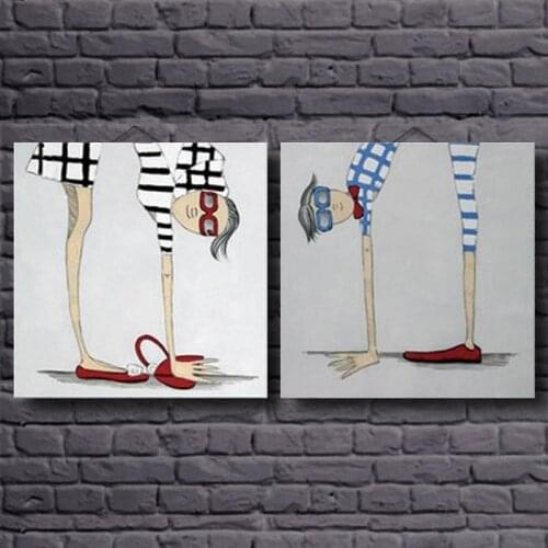 Handmade Paintings Caricature Modern Pictures On Canvas Oil Painting For Living Room Abstract Figure Hand Printed Pictures