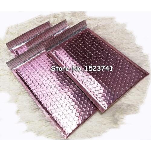 50pcs 15*20+4cm Rose Gold Bubble Envelop, Rose Gold Foil Bubble Mailer for Gift Packaging, Wedding Favor Bag