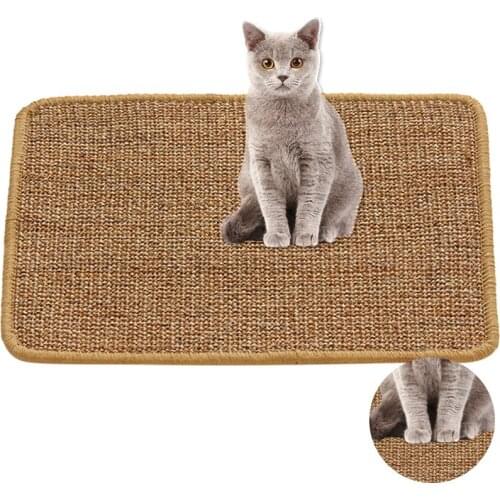 Cat Scratcher Mat Natural Sisal Cat Scratch Mats Horizontal Cat Floor Scratching Pad Rug Protect Carpets and Sofas 23.6 X 15.7 I