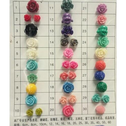 7mm Round Bottom Black Color Resin Plastic Flower Loose Beads fit Fashion jewelry making 1000pc per lot