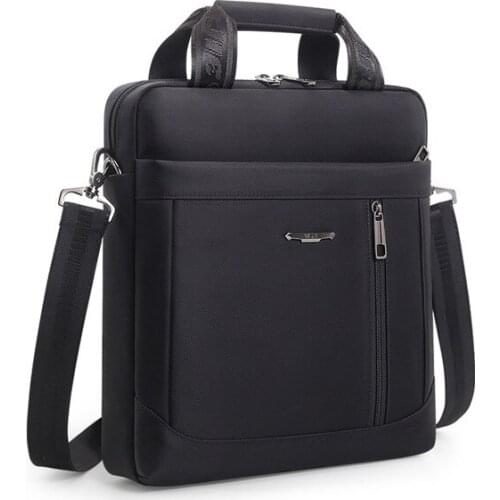 Men Vertical Design Waterproof Single Shoulder Hand-Held Crossbody 12.9 inch IPAD Business Leisure Travel Briefcase Bag