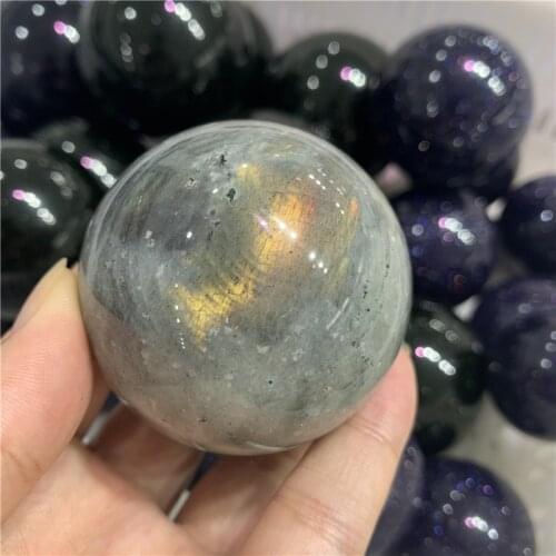 Natural Labradorite stone Crystal Sphere Ball Home Decoration Gift