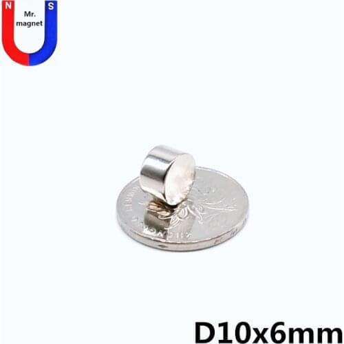 50pcs Neodymium magnet 10x6 N35 Super strong round magnet Rare Earth NdFeb N38 10*6mm strongest permanent powerful magnetic