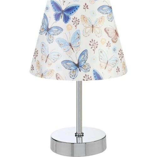 New Sun Metal Floor Standing Lamp Shade Table Lamp Chrome Blue Butterfly Lampshade