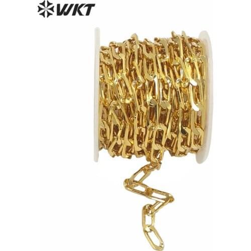 BC153 Wholesale Cheap Link Chain Brass With Gold Eletroplated Fade-proof Brass Chain For Necklace Making