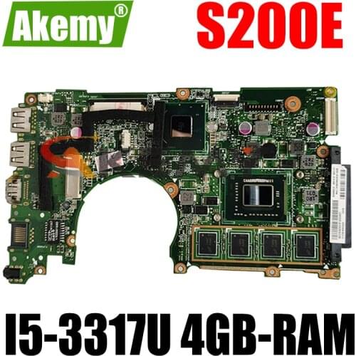 OriginalFor Asus S200E X201EP X202E X201E Laptop Motherboard With I5-3317U CPU 4GB-RAM 100% Fully Tested