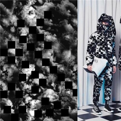 Polyester Stretch Fabric Dress Smoke Pattern Printed Fabric Thin Dress Fabric 064