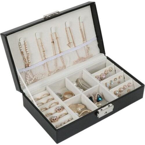 Portable Travel Jewelry Box Organizer Velvet Jewellery Ornaments Case Storage yu