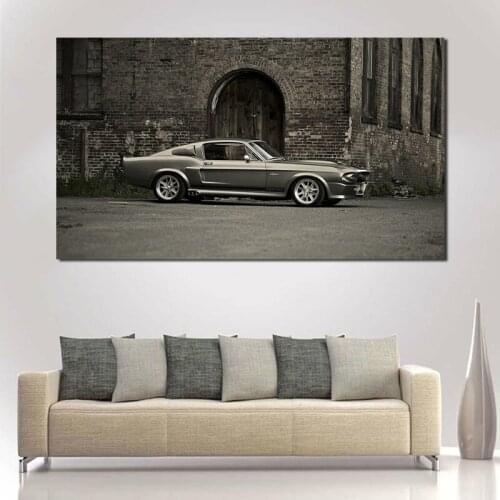Canvas Posters Prints Fordoes Mustang Classic Car Vintage Wall Art Painting Decorative Picture Modern Bedroom Home Decoration HD