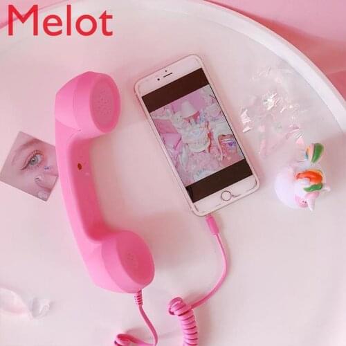 Luxury Cute Portable Phone Receiver Earphone Microphone Simple Retro Solid Color Telephone Receiver Vintage Telephone