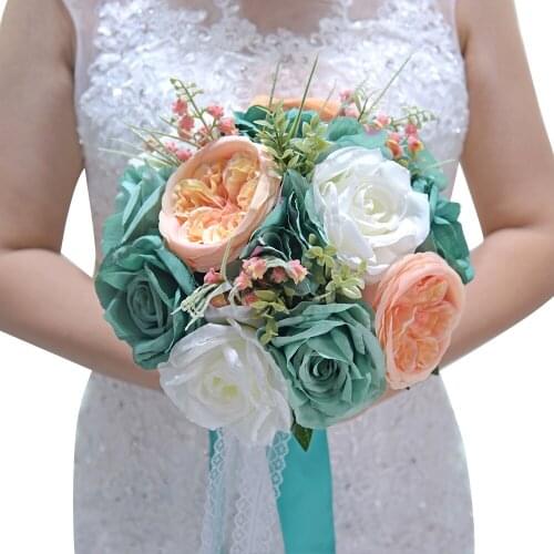 Wedding Romantic Bouquet Bride Bridal Bouquets Bridesmaid Bouquet Artificial Flowers Valentines Day Confession Party Church