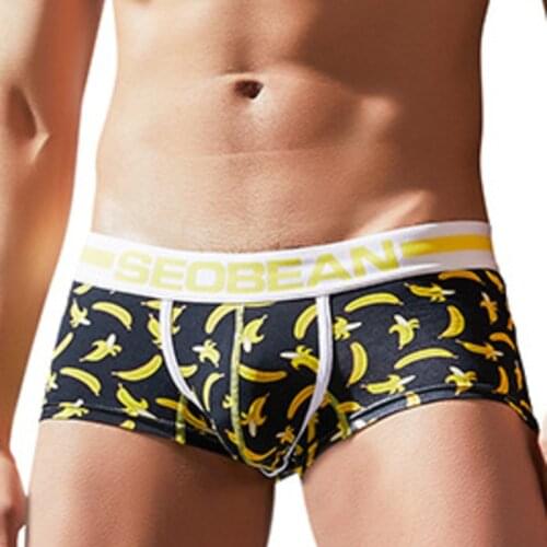 Hot Banana Print Boxer Men Underwear Cotton Sexy Mens Boxers Shorts Underpants Male Trunks Boxershorts Cueca Sliop For Man