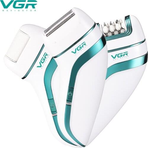 VGR three-in-one lady shaver usb rechargeable plucker whole body washing electric hair removal device