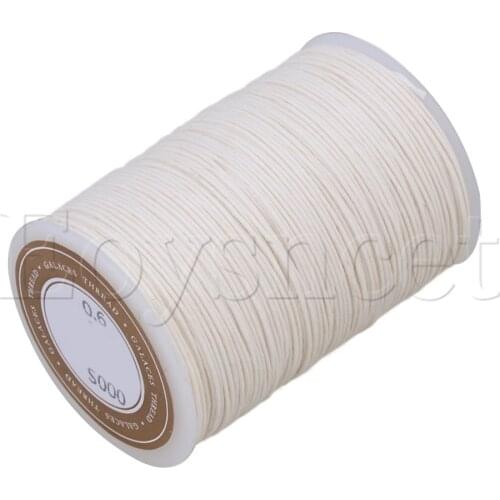 0.6mm Dia 95m White Ramie Waxed Cord Wax Thread Linen for Crafts Sewing