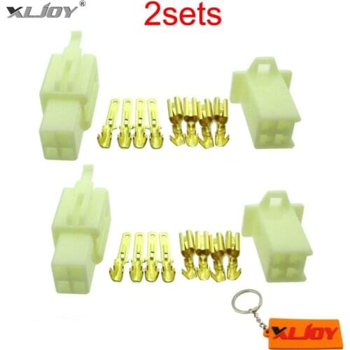 XLJOY 4 Pins Electrical Wire Connector Terminal Harness Plug Socket For Pit Dirt Pocket Mini Bike Go Kart ATV Scooter Motorcycle