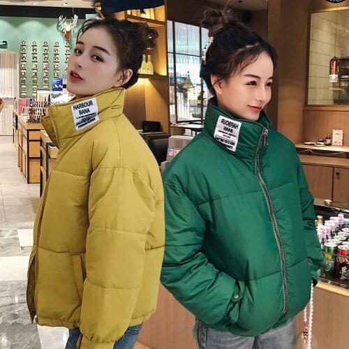 Winter Short Parka Women Hooded Jacket Cotton Bread Ladies Long Sleeve Outwear Coat