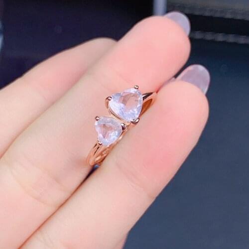 S925 Pure Silver Natural Hibrose Stone Love Ring New Accessories Exquisite Luxury Ladies Glamour Party Engagement Summer