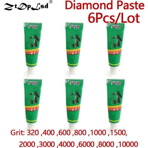 ZtDpLsd 6Pcs W0.5~W40 Diamond Abrasive Paste Needle Tube Grinding Polishing Lapping Compound Metal Jade Amber Buffing Tools