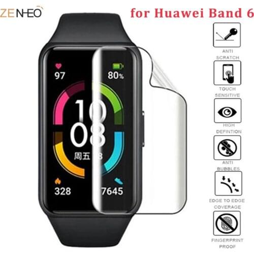2PCS soft hydrogel protective film for Huawei band 6/honor band 6 honor band6 smartwacth screen protectors film cover(Not glass)