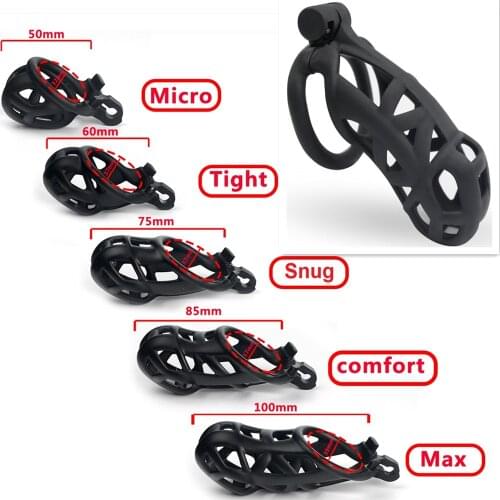 2021 Mamba Male Chastity Device Super Light 3D Printed Cobra Cock Cage With 4 Penis Ring Sex Toy For Men A519