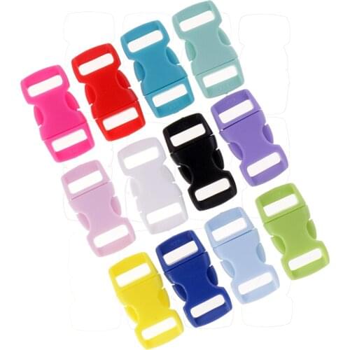 36pcs Pack 10mm Side Release Buckle Backpack Strap Webbing Bag Parts Colors