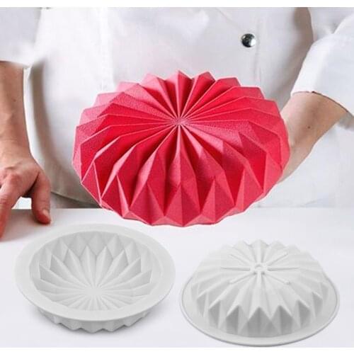 3D Origami Round Mouse Mould Flowers Cake Decorating Tools Chocolate Dessert Pan Bakeware Pastry Tools