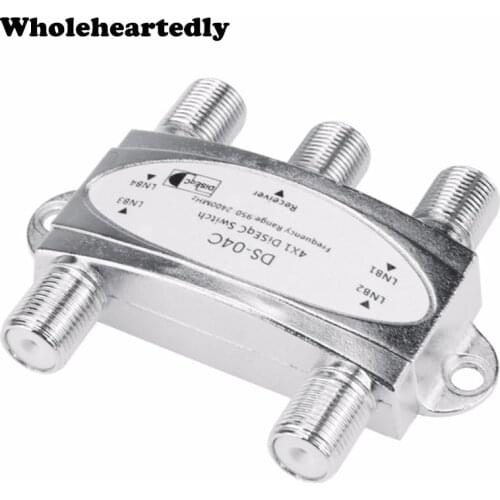 4 in 1 4 x 1 DiSEqc 4-way Wideband Switch DS-04C High Isolation Connect 4 Satellite Dishes 4 LNB For Satellite Receiver