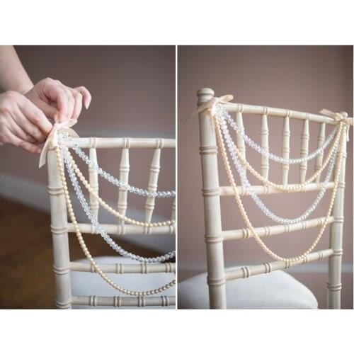 80pcs Pearl and Acrylic Crystal Bead Garland for Chiavari Chair Decoration Chiavari Chair Sash Chair Cap wedding decor