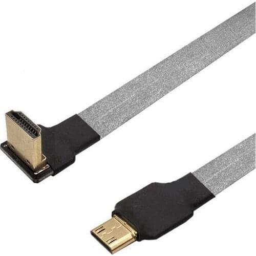 90 Degree Right Angled FPV Mini HDMI-compatible Male to Male FPC Flat Cable for Multicopter Aerial Photography Anti-interference